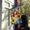 Japanese Chin 2 in Sunflowers House Flag