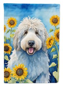 Komondor in Sunflowers House Flag