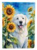 Kuvasz in Sunflowers House Flag