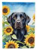Labrador Retriever 1 in Sunflowers House Flag
