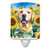 Labrador Retriever - Yellow - in Sunflowers Ceramic Nightlight