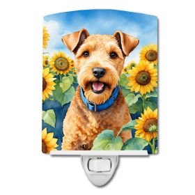 Lakeland Terrier in Sunflowers Ceramic Nightlight