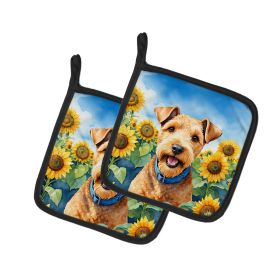 Lakeland Terrier in Sunflowers Pair of Potholders