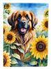 Leonberger in Sunflowers House Flag