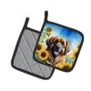 Leonberger in Sunflowers Pair of Potholders