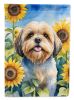 Lhasa Apso in Sunflowers House Flag
