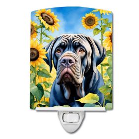 Mastiff - Neapolitan - in Sunflowers Ceramic Nightlight