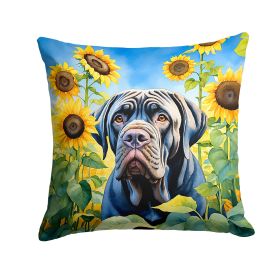 Mastiff - Neapolitan - in Sunflowers Throw Pillow