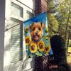 Norfolk Terrier in Sunflowers House Flag