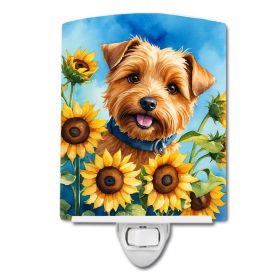 Norfolk Terrier in Sunflowers Ceramic Nightlight