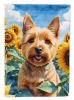 Norwich Terrier in Sunflowers House Flag