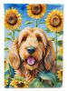 Otterhound in Sunflowers House Flag