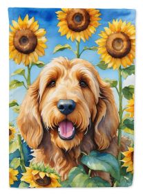 Otterhound in Sunflowers House Flag