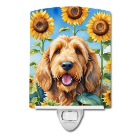 Otterhound in Sunflowers Ceramic Nightlight