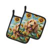Otterhound in Sunflowers Pair of Potholders