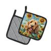 Otterhound in Sunflowers Pair of Potholders