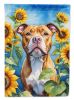 Pit Bull Terrier in Sunflowers House Flag