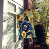 Pomeranian 1 in Sunflowers House Flag