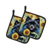 Pomeranian 1 in Sunflowers Pair of Potholders