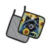 Pomeranian 1 in Sunflowers Pair of Potholders