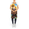 Poodle - Chocolate - in Sunflowers Apron