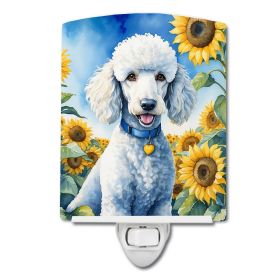 Poodle - White - in Sunflowers Ceramic Nightlight