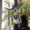 Pug 2 in Sunflowers House Flag
