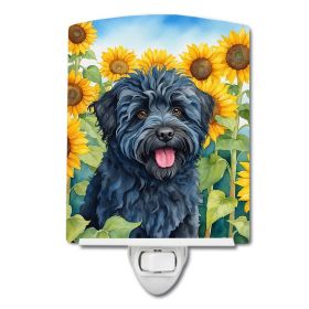 Puli in Sunflowers Ceramic Nightlight