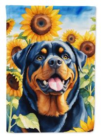 Rottweiler in Sunflowers House Flag