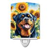 Rottweiler in Sunflowers Ceramic Nightlight