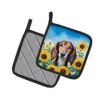 Saluki in Sunflowers Pair of Potholders