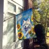 Samoyed 1 in Sunflowers House Flag