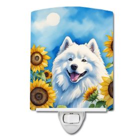 Samoyed 1 in Sunflowers Ceramic Nightlight