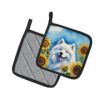 Samoyed 1 in Sunflowers Pair of Potholders