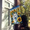 Samoyed 2 in Sunflowers House Flag