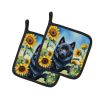 Schipperke in Sunflowers Pair of Potholders