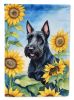 Scottish Terrier in Sunflowers House Flag