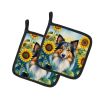 Sheltie in Sunflowers Pair of Potholders