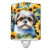 Shih Tzu in Sunflowers Ceramic Nightlight