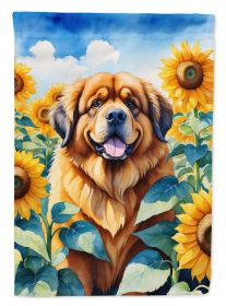 Mastiff - Tibetan - in Sunflowers House Flag