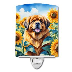 Mastiff - Tibetan - in Sunflowers Ceramic Nightlight