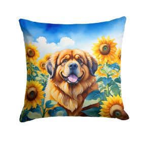 Mastiff  - Tibetan - in Sunflowers Throw Pillow