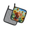 Vizsla in Sunflowers Pair of Potholders