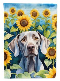 Weimaraner in Sunflowers House Flag