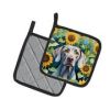 Weimaraner in Sunflowers Pair of Potholders