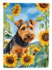 Welsh Terrier in Sunflowers House Flag