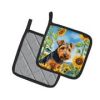 Welsh Terrier in Sunflowers Pair of Potholders
