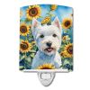Westie 1 in Sunflowers Ceramic Nightlight
