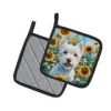 Westie 1 in Sunflowers Pair of Potholders