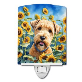 Soft Coated Wheaten Terrier in Sunflowers Ceramic Nightlight